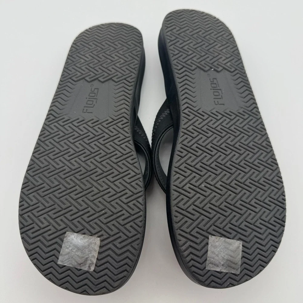 Flojos‎ Men's Black Flip Flop Sandals Size 9 Comfort Beach Casual Thong Slip On